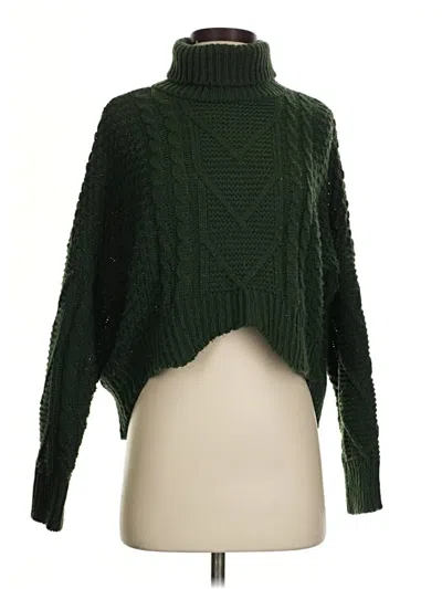 Pre-owned Shein Turtleneck Sweater In Green