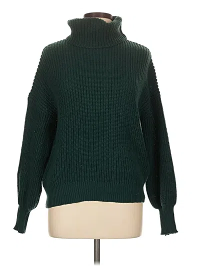 Pre-owned Shein Turtleneck Sweater In Green