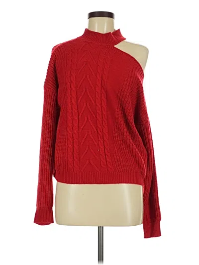 Pre-owned Shein Turtleneck Sweater In Red