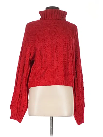 Pre-owned Shein Turtleneck Sweater In Red
