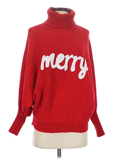 Pre-owned Shein Turtleneck Sweater In Red