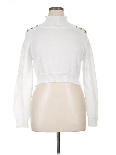 Pre-owned Shein Turtleneck Sweater In White
