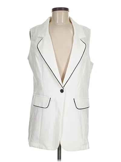 Pre-owned Shein Tuxedo Vest In White