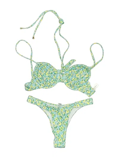 Pre-owned Shein Two Piece Swimsuit In Green