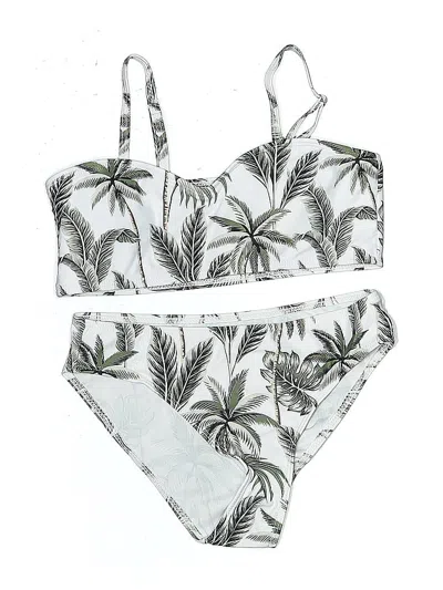 Pre-owned Shein Kids' Two Piece Swimsuit In White