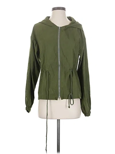 Pre-owned Shein Windbreaker Jacket In Green