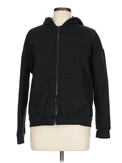 Pre-owned Shein Zip Up Hoodie In Black
