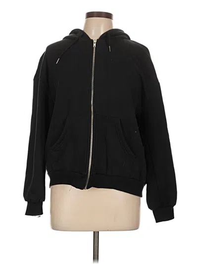 Pre-owned Shein Zip Up Hoodie In Black