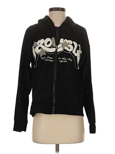 Pre-owned Shein Zip Up Hoodie In Black