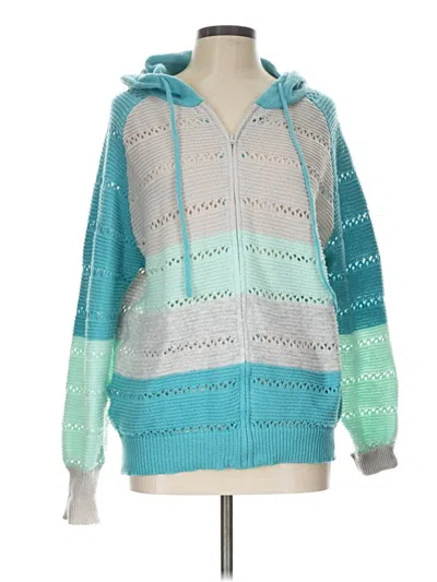 Pre-owned Shein Zip Up Hoodie In Blue