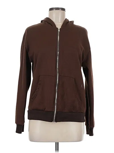 Pre-owned Shein Zip Up Hoodie In Brown