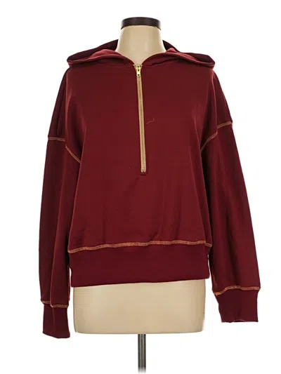 Pre-owned Shein Zip Up Hoodie In Burgundy