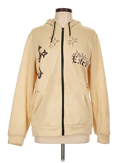 Pre-owned Shein Zip Up Hoodie In Gold
