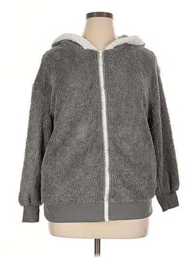 Pre-owned Shein Zip Up Hoodie In Gray