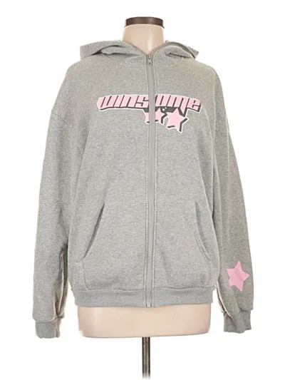 Pre-owned Shein Zip Up Hoodie In Gray