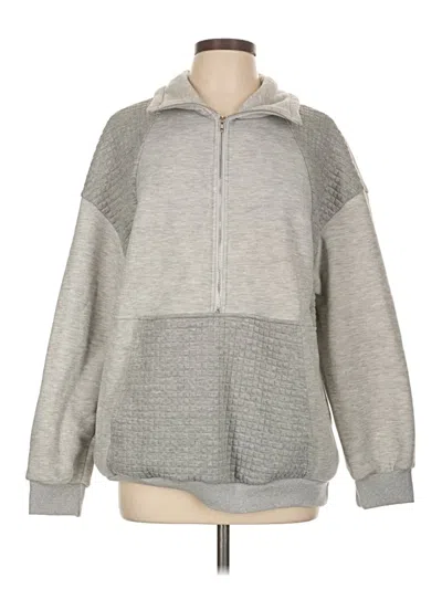 Pre-owned Shein Zip Up Hoodie In Gray
