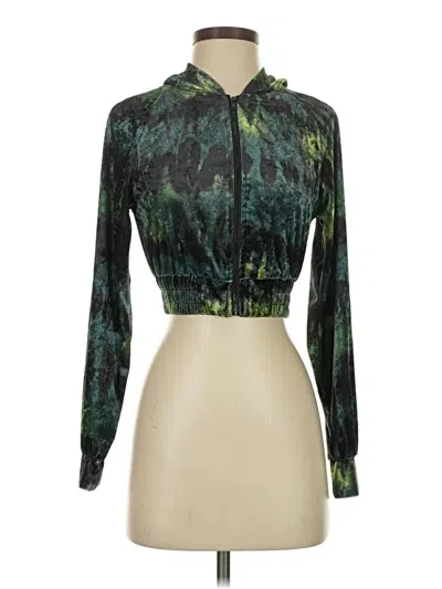 Pre-owned Shein Zip Up Hoodie In Green