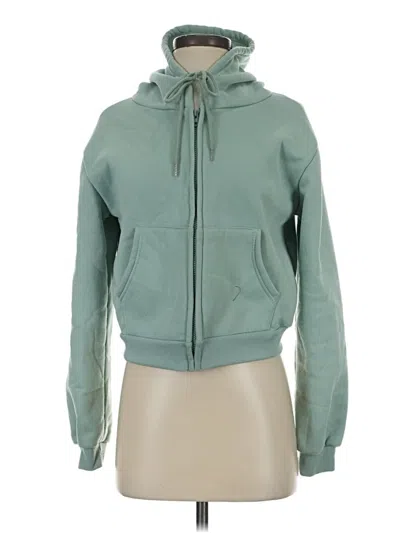 Pre-owned Shein Zip Up Hoodie In Green