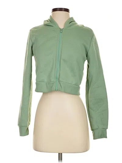 Pre-owned Shein Zip Up Hoodie In Green