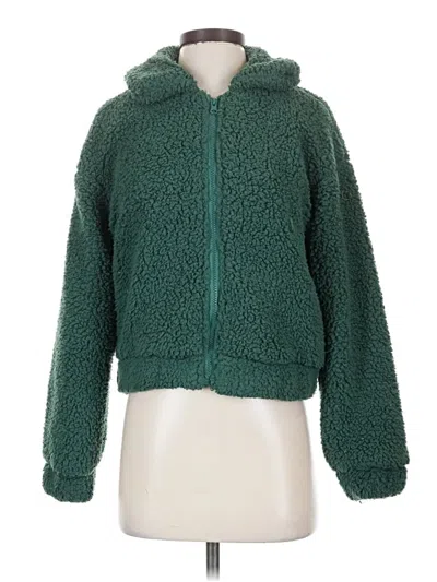 Pre-owned Shein Zip Up Hoodie In Green