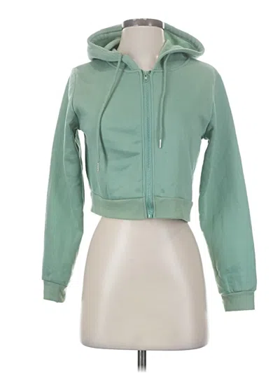 Pre-owned Shein Zip Up Hoodie In Green