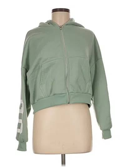 Pre-owned Shein Zip Up Hoodie In Green