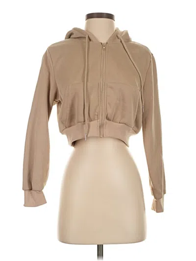 Pre-owned Shein Zip Up Hoodie In Tan