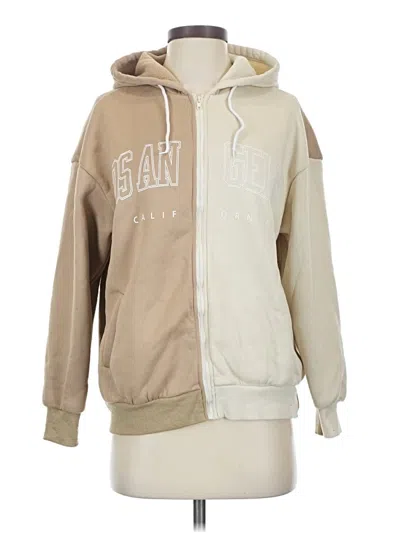 Pre-owned Shein Zip Up Hoodie In Tan