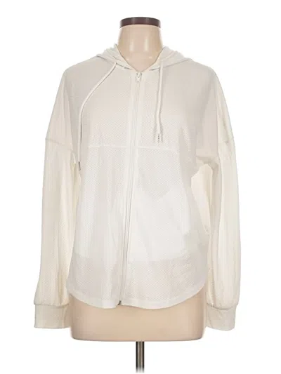 Pre-owned Shein Zip Up Hoodie In White