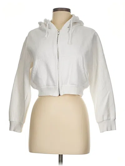 Pre-owned Shein Zip Up Hoodie In White