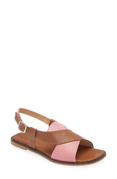 Shekudo Cove Sandals Biscuit Pink In Baby Pink/ Tan Brown