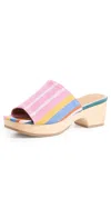 Shekudo Grevillea Clogs Multi Colour Stripe In Multi Colour Stripe