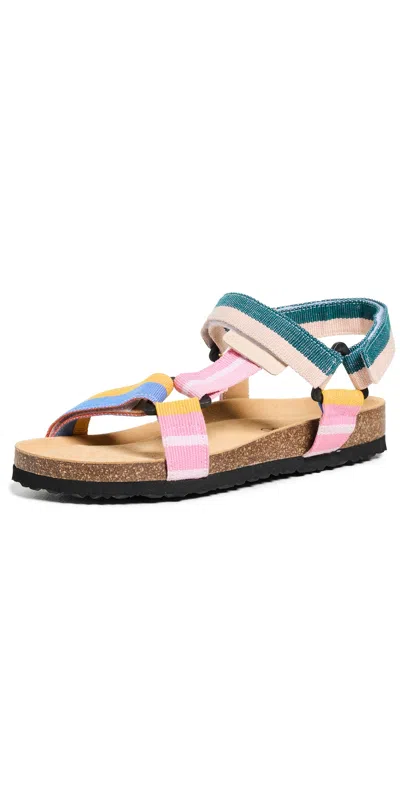 Shekudo Yamba Sandals Multi Colour Stripe