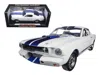 Shelby Collectibles 1965 Ford Mustang Shelby Gt350r White With Blue Stripes And Printed Carroll Shelby's Signature On Th