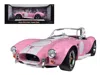 Shelby Collectibles 1965 Shelby Cobra 427 S/c Pink With White Stripes With Printed Carroll Shelby Signature's On The Tru