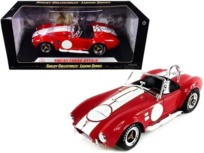 Shelby Collectibles 1965 Shelby Cobra 427 S/c Red With White Stripes With Printed Carroll Shelby's Signature On The Trun