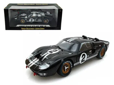 Shelby Collectibles 1966 Ford Gt-40 Mk Ii #2 Black 1/18 Diecast Model Car By