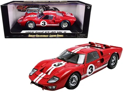 Shelby Collectibles 1966 Ford Gt-40 Mk Ii #5 Red With White Stripes Le Mans 1/18 Diecast Model Car By Shelby Collectible In Purple