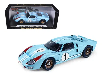 Shelby Collectibles 1966 Ford Gt 40 Mk Ii Rhd (right Hand Drive) #1 Light Blue Miles - Hulme Le Mans 1/18 Diecast Model