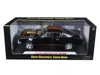 Shelby Collectibles 1966 Ford Mustang Shelby Gt 350 "hertz" Black With Gold Stripes And Racing Wheels 1/18 Diecast Model