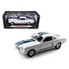 Shelby Collectibles 1966 Ford Shelby Mustang Gt 350 White With Blue Stripes 1-18 Diecast Car Model