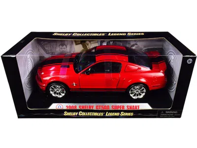 Shelby Collectibles 2008 Ford Shelby Mustang Gt500 Super Snake Red With Black Stripes " Legend" Serie