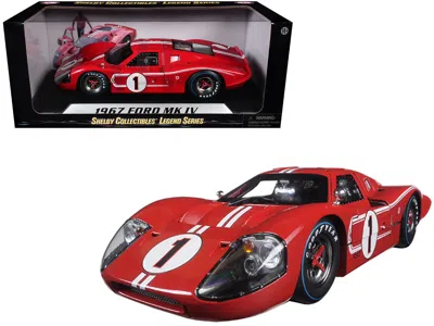 Shelby Collectibles Ford Gt Mk Iv #1 Red With White Stripes 24h Of Le Mans (1967) 1/18 Diecast Model Car By Shelby Colle