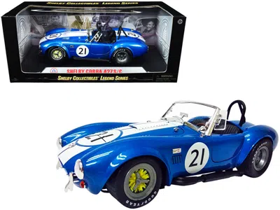 Shelby Collectibles Shelby Cobra 427 S/c #21 Blue Metallic With White Stripes 1/18 Diecast Model Car By Shelby Collectib