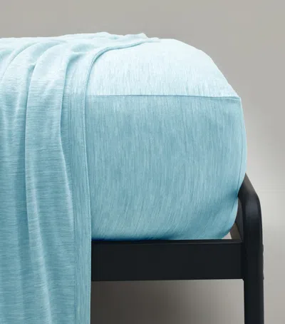 Shelep Merino Jersey Super King Fitted Sheet In Blue