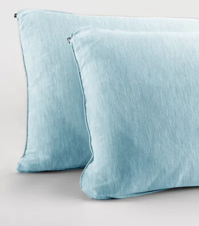 Shelep Merino-bamboo Jersey Pillowcases In Blue