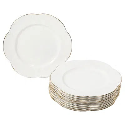 Pre-owned Shelley Pottery Set Of 10 Art Deco Style Bone China Plates With 24karat Gold Trim Signed Shelley In Gray