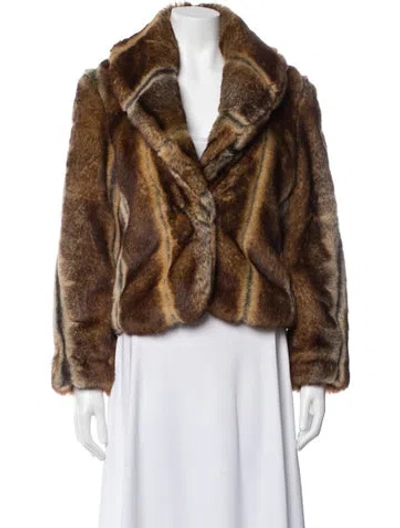 Pre-owned Sheri Bodell Mink Faux Fur Jacket In Brown