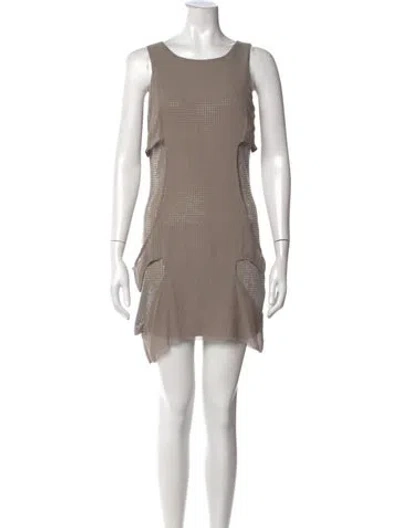 Pre-owned Sheri Bodell Silk Mini Dress In Neutrals