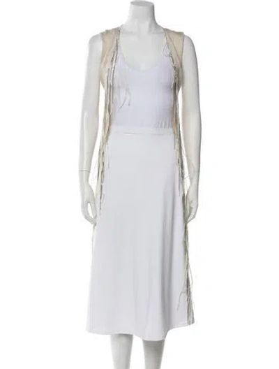 Pre-owned Sheri Bodell V-neck Sweater In White